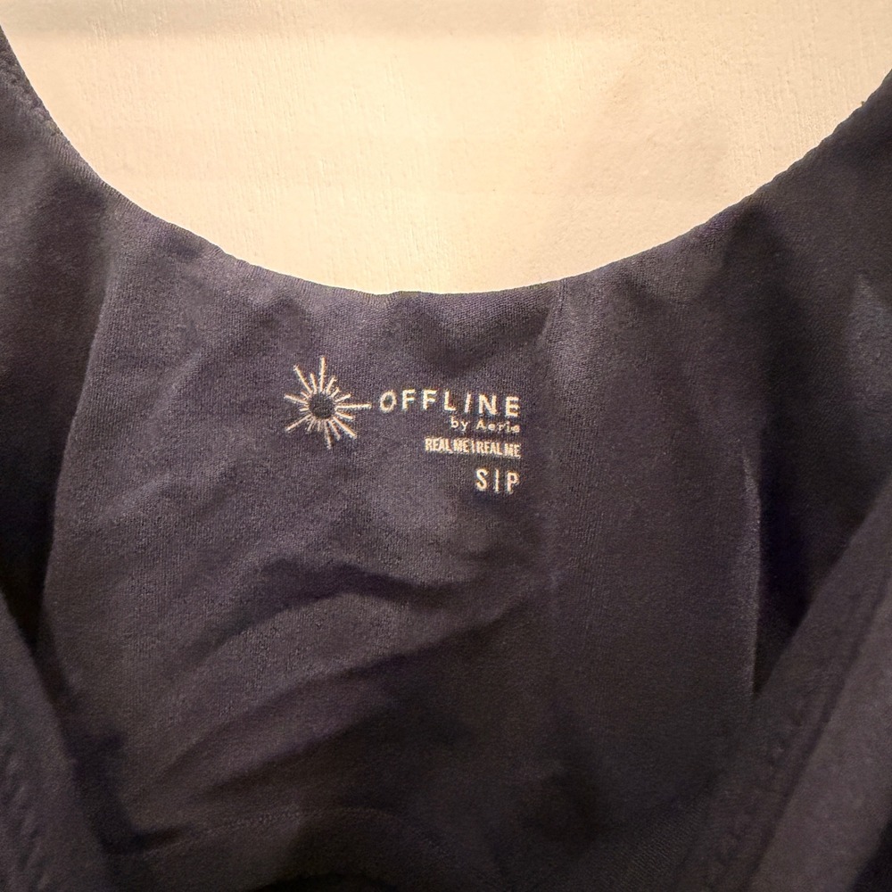 OFFLINE by Aerie Real Me Full Length Bodysuit Small Navy Athleisure Minimalist - Picture 4 of 5